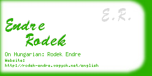 endre rodek business card